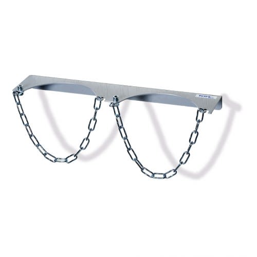 FETRA Stahlflaschen-Wandhalterung aus Stahl für 2 Flaschen mit Ketten