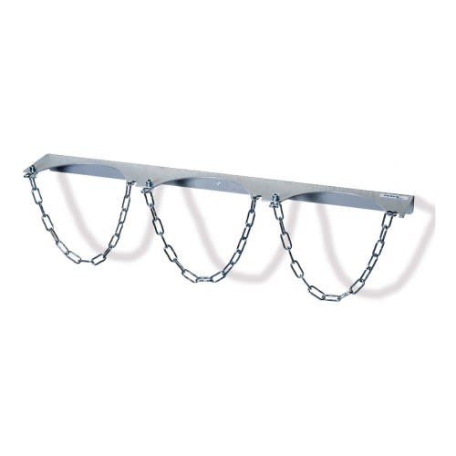 FETRA Stahlflaschen-Wandhalterung aus Stahl für 3 Flaschen mit Kettenbefestigung