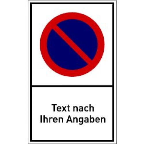 Verkehrsschild eingeschränktes Haltverbot mit individuellem Text nach Ihren Angaben