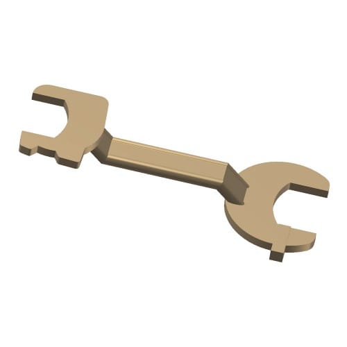3D Modell eines Kombi-Gabelschlüssels in brauner Farbe