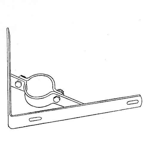 Sonderrohrschelle RJS aus Metall mit Befestigungslöchern und Schrauben