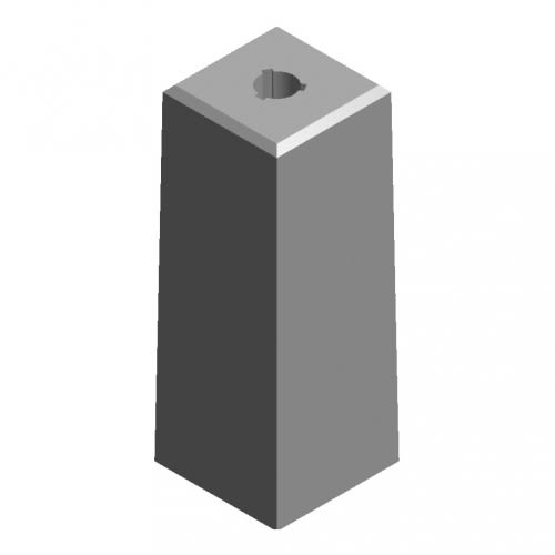 Betonsockelstein mit Loch zur Aufnahme von 60 mm und 76 mm Rohrpfosten