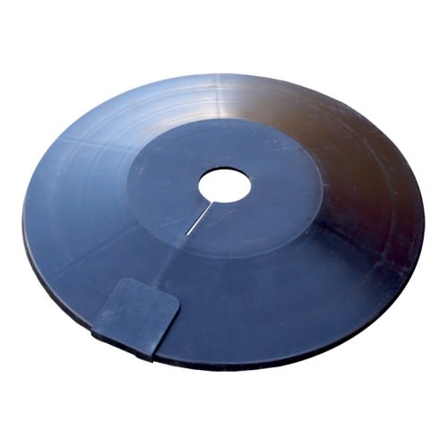 Runde Gras-Stopplatte aus Kunststoff mit Verschlusselement in Schwarz