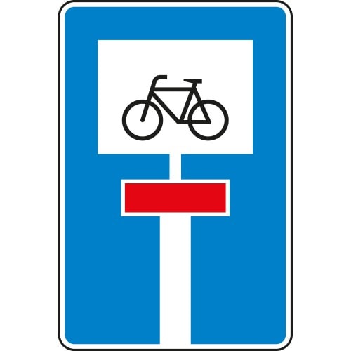 Verkehrsschild Für Radverkehr durchlässige Sackgasse VZ 357-52 mit Fahrrad-Symbol und Sackgassen-Symbol
