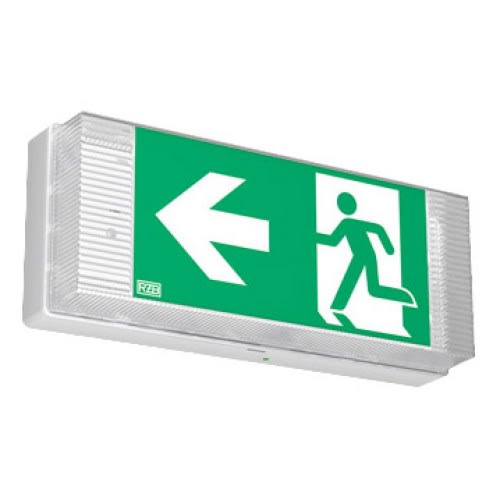 LED-Notleuchte GSUN 4 Wandaufbau mit grünem Notausgangssymbol und Pfeil nach links