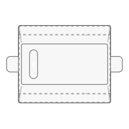 Ersatzhaube Typ S aus weißem Material mit rechteckigem Sichtfenster und seitlichen Laschen