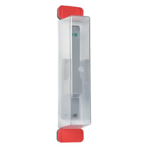 Fluchttürhaube Typ D 2 mit rotem Schutz an beiden Enden und transparentem Mittelteil