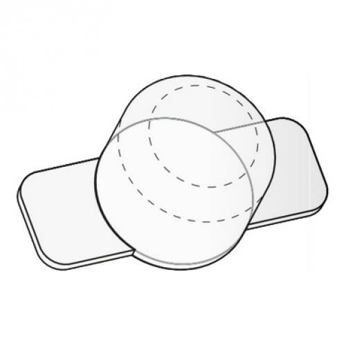 Ersatzhaube Typ F technische Zeichnung mit Halterung