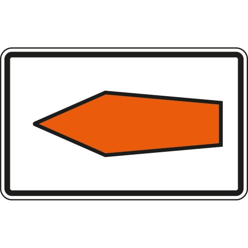 Umlenkungspfeil Verkehrszeichen VZ 467.1-10 linksweisend orange Pfeil auf weißem Hintergrund