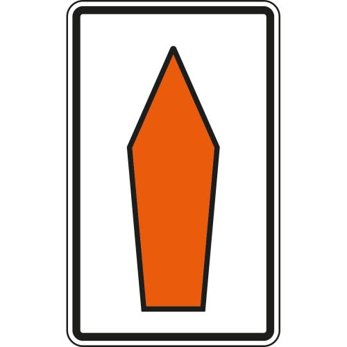 Umlenkungspfeil Streckenempfehlung geradeaus Verkehrszeichen VZ 467.1-30 weißes Schild mit orangefarbenem Pfeil nach oben