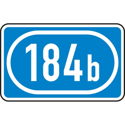 Verkehrszeichen Knotenpunkte der Autobahnen mit Nummer 184b in blau und weiß, VZ 406-51