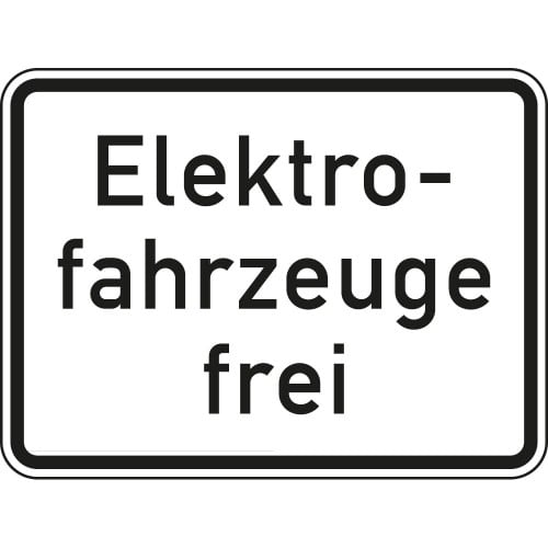 Verkehrsschild Elektrofahrzeuge frei VZ 1026-61 weißes Schild mit schwarzem Rand und schwarzer Schrift