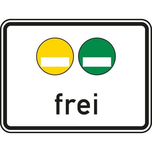 Gelbe und grüne Plakette frei Zusatzschild VZ 1031-51