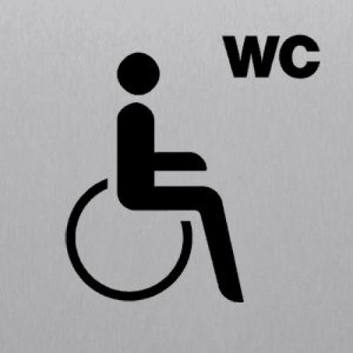 WC Schild für behindertengerechtes WC mit Rollstuhlsymbol eckig