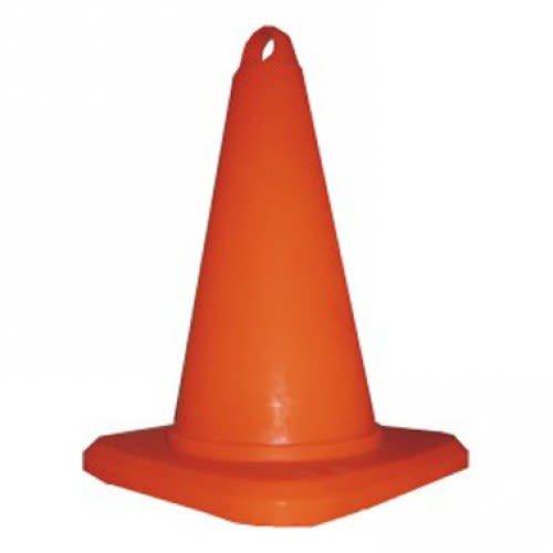 Oranger Leitkegel ONE mit sechseckiger Basis und Griffloch