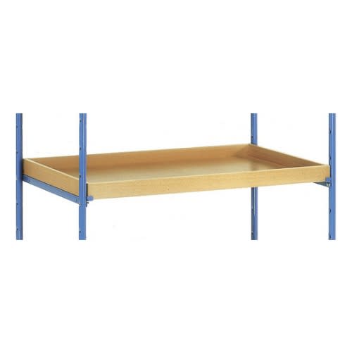 FETRA Einlegekasten E8120ETAW für Etagenwagen aus Holz mit blauer Metallrahmenbefestigung