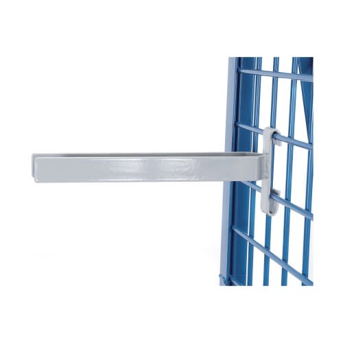 FETRA Gabelträger 1305 mit Tragkraft 25 kg an blauem Gittergestell