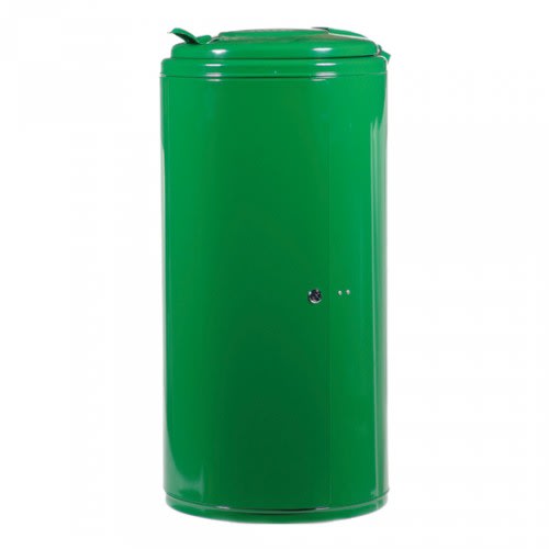 Grüner Wertstoffsammler abschließbar mit Stahldeckel und 120 Liter Fassungsvermögen