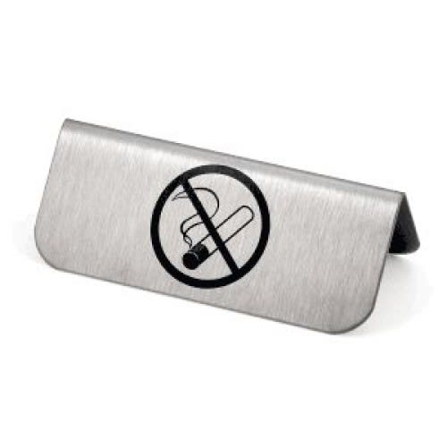 Tischaufsteller aus Metall mit Rauchen verboten Symbol