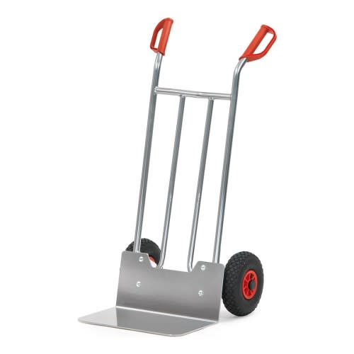 FETRA Alukarre A1116L mit großer Schaufel und Tragkraft 150 kg, Transportkarre mit roten Griffen und schwarzen Reifen