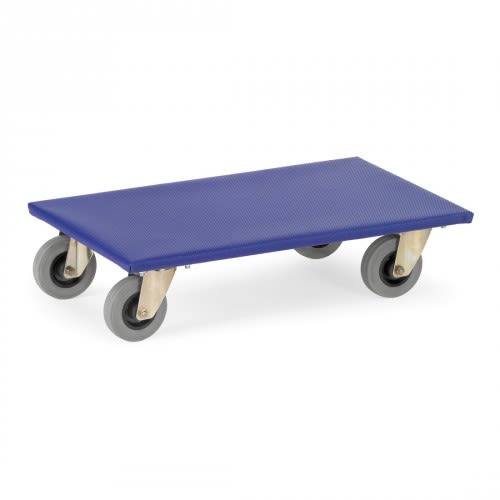 FETRA Möbelroller 2351 mit blauer Plattform und Vollgummibereifung, Tragkraft 250 bis 300 kg, 2er Verpackungseinheit