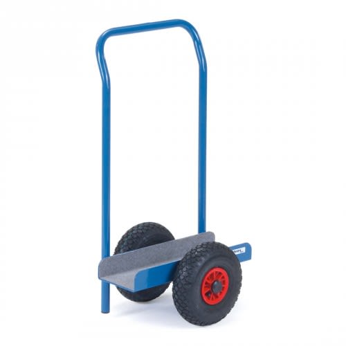 FETRA Plattenroller 4175 in U-Form mit Anlage- und Schiebebügel, Tragkraft 400 bis 500 kg, blau mit schwarzen Reifen