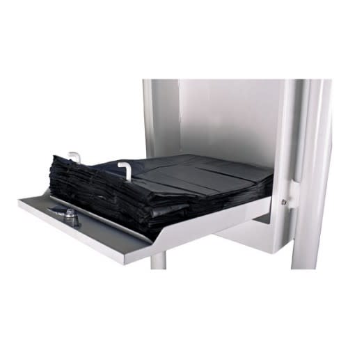 Kunststoff Blockrandbeutel für Hunde-Toilette mit 3 Liter Fassungsvermögen, schwarz, auf einem weißen Halter