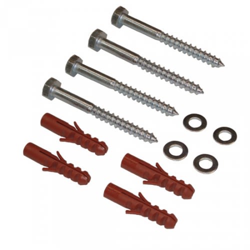 Montagesatz für Stand-Abfallbehälter ESTILO mit Schrauben, Dübeln und Unterlegscheiben zur Bodenbefestigung