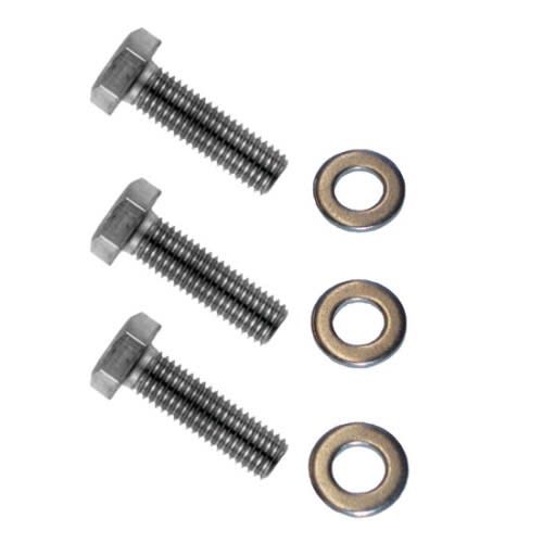 Montagesatz für Rastplatz-Wertstoffsammler 120 Liter mit drei Schrauben und drei Unterlegscheiben zur Betonsockelbefestigung