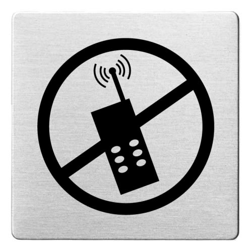 Piktogramm Handys verboten mit abgerundeten Ecken und durchgestrichenem Handy Symbol