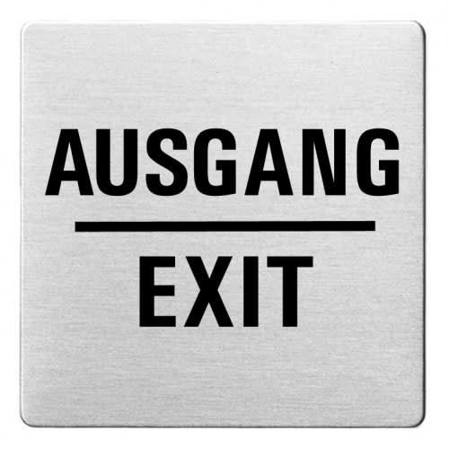 Textschild mit der Aufschrift Ausgang und Exit, eckig mit abgerundeten Ecken