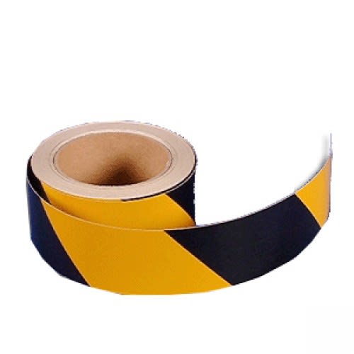 Warnmarkierungsband reflektierend Typ 1 in gelb und schwarz auf Rolle