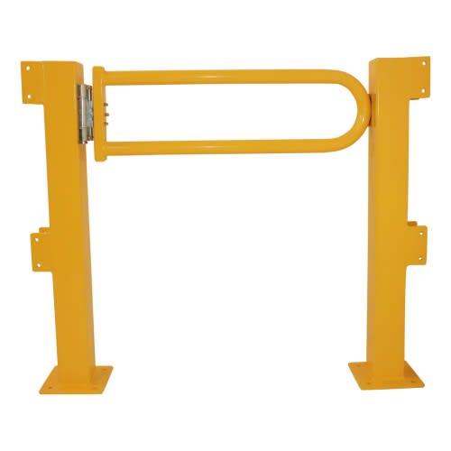 Gelbe Schwingtür für Sicherheitsgeländer PROFI aus Metall