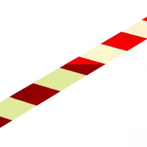 Warnmarkierungsstreifen rot-weiß langnachleuchtend diagonal gestreift