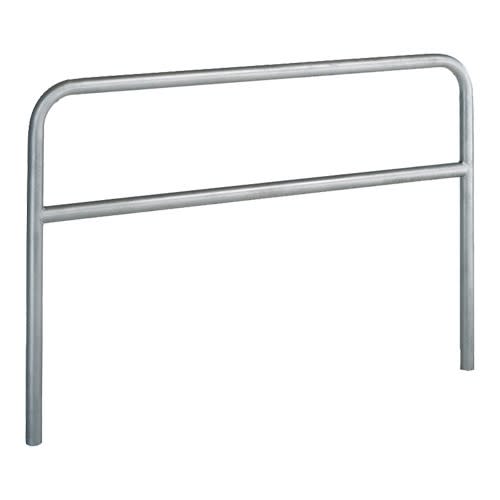 Schutzbügel RATIO aus Metall mit Querstrebe, silberner Schutzbügel für Absperrungen