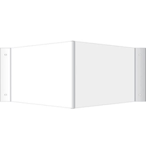 Nasen-Winkelschild blanko rechteckig aus weißem Material mit Befestigungslöchern