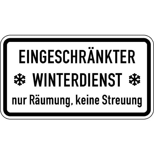 Verkehrsschild Eingeschränkter Winterdienst nur Räumung keine Streuung VZ 2003