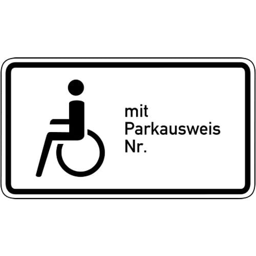 Verkehrsschild Nur Schwerbehinderte mit Parkausweis Nr. mit Rollstuhlsymbol