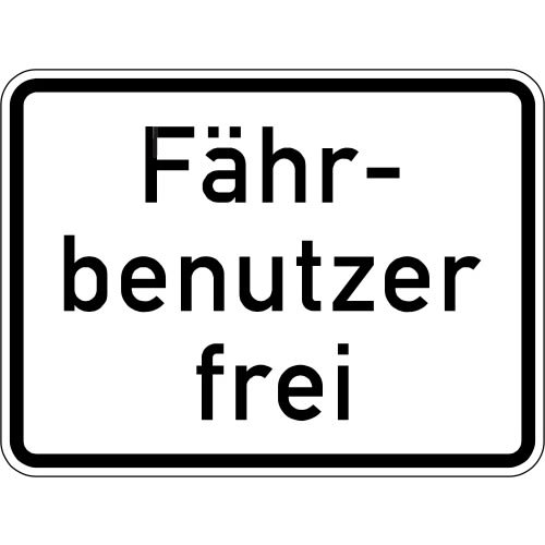 Verkehrsschild Fährbenutzer frei VZ 1028-34 weißes Schild mit schwarzem Rand und schwarzer Schrift
