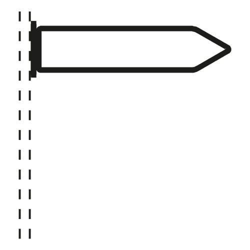 Ausleger-Rohrrahmen Typ 5 schwarzer Rohrrahmen mit Pfeilform
