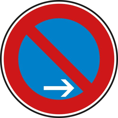 Verkehrsschild Eingeschränktes Haltverbot Ende mit Pfeil nach rechts, VZ 286-20
