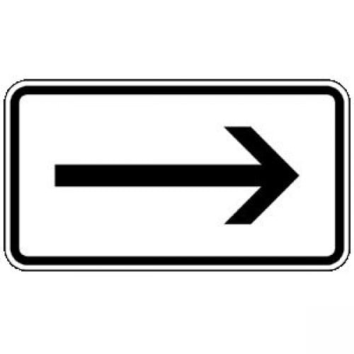 Rechtsweisendes Verkehrsschild VZ 1000-20 mit schwarzem Pfeil nach rechts auf weißem Hintergrund