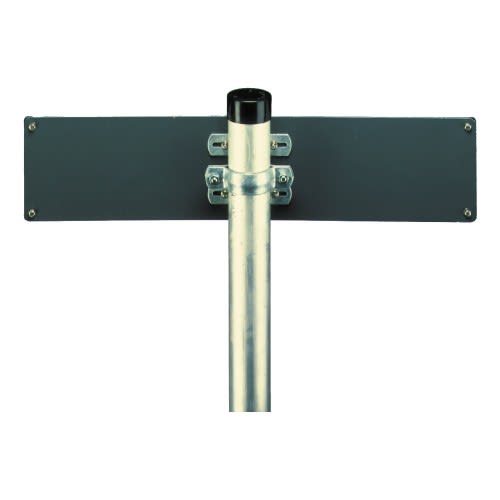 Alu-Grundplatte für Mittelbefestigung mit Metallrohr und Schrauben