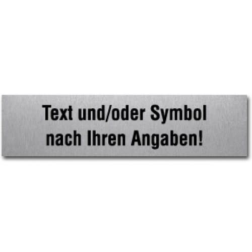 Edelstahlpiktogramm mit individuellem Text und Symbol nach Ihren Angaben, rechteckig