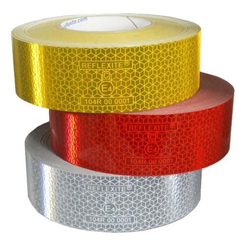 ORAFOL Konturmarkierung Reflexite VC104+ in gelb, rot und silber für Festaufbauten