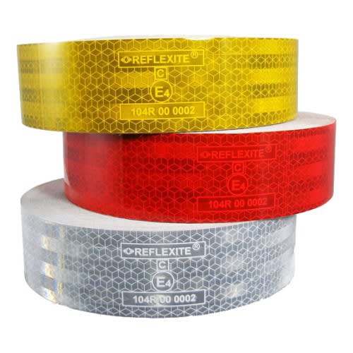 ORAFOL Konturmarkierung Reflexite VC104+ reflektierende Markierungsbänder in Gelb, Rot und Weiß für Planenaufbauten
