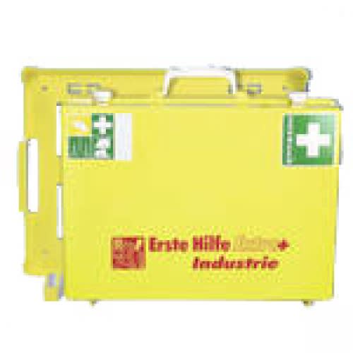 Gelber Erste-Hilfe-Koffer MT-CD mit Aufschrift Industrie und Söhngen Logo