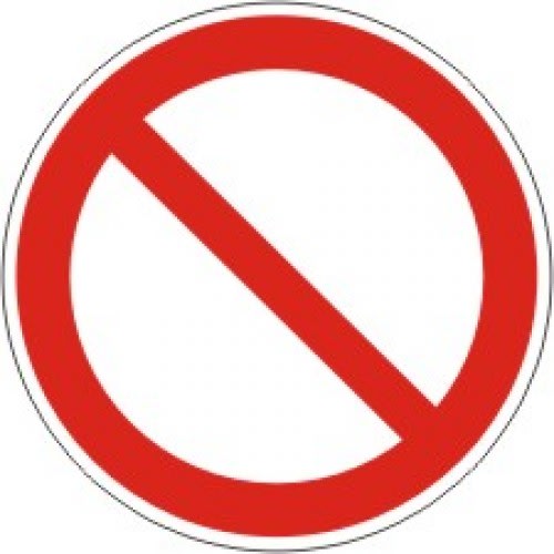 Allgemeines Verbotszeichen BGV A8 P 00 rotes Verbotsschild mit diagonaler Linie