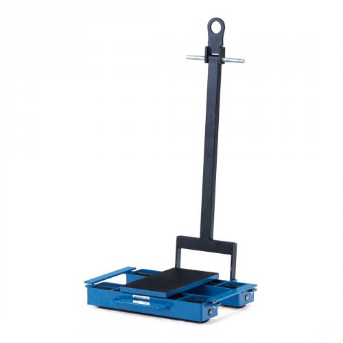 FETRA Fahrwerk 6957 lenkbar mit Tragkraft 6 Tonnen blaues Fahrwerk mit schwarzem Griff