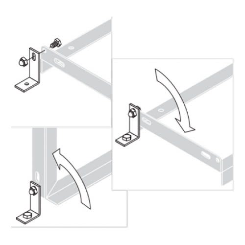 Montagewinkel für Fahrradständer zur Bodenbefestigung mit Schrauben und Muttern